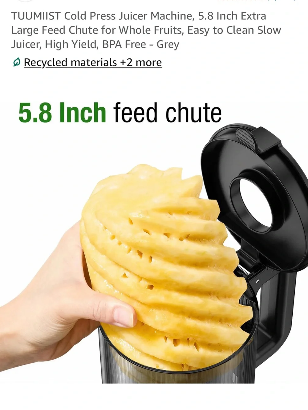Cold press juicer machine 5.8inch extra large feed chute , new unused set